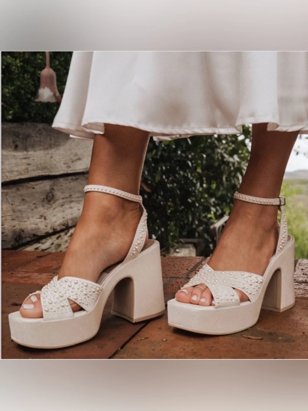 Dolce Vita Wessi pearl platform heel vanilla - Picture 1 of 4